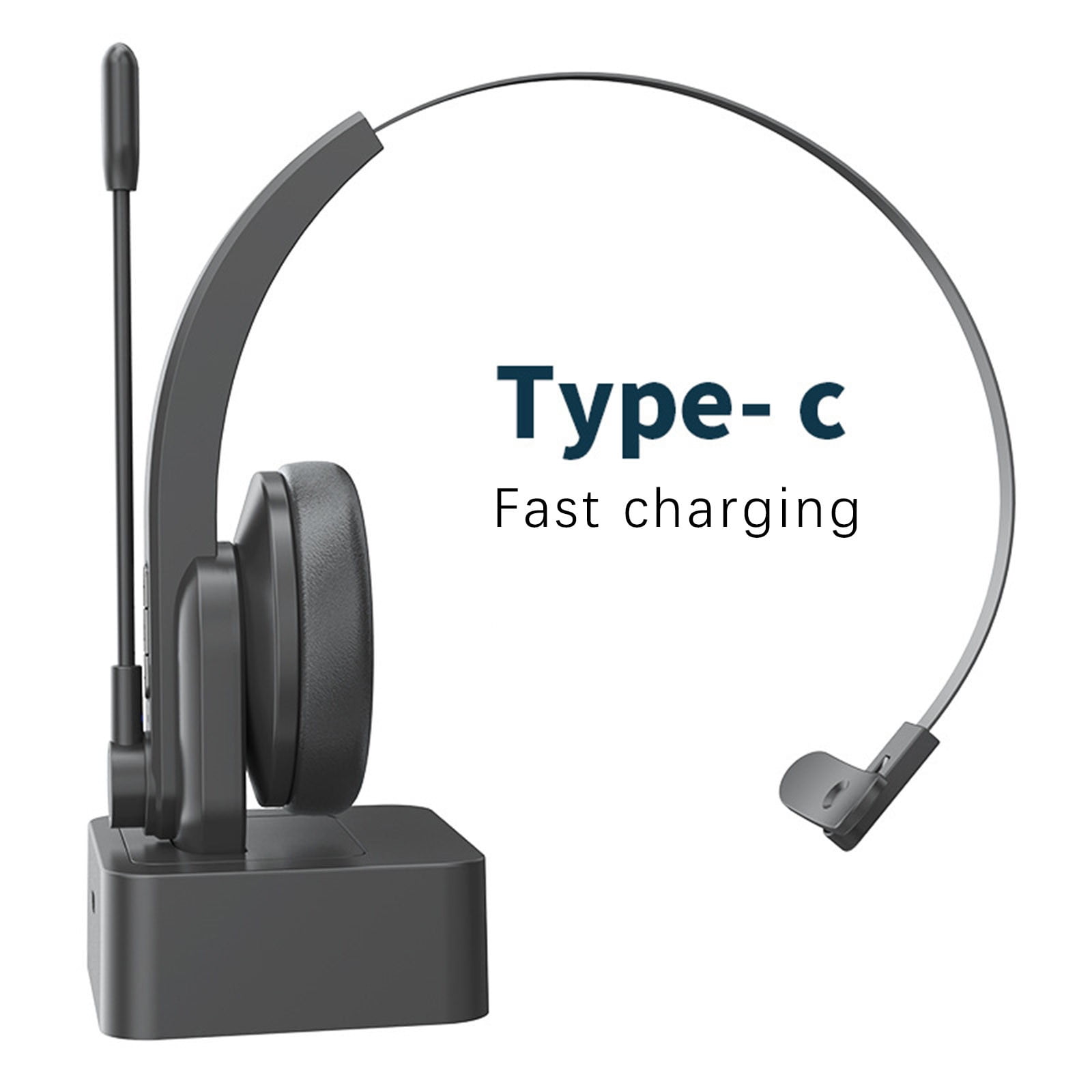 COFEST Trucker Bluetooth Headset, Wireless Headset with Microphone for PC, Bluetooth Headset with Microphone Noise Cancelling, for Cell Phones, Computer, Truck Drivers