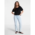 thumbnail image 2 of Time and Tru Women's Linen Blend Blouse with Scalloped Hem, Sizes XS-XXXL, 2 of 5