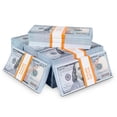 thumbnail image 1 of Dinero de juguete 200 piezas Billetes de dólar falsos para fiestas infantiles y accesorios de películas, 1 of 4