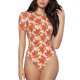 thumbnail image 1 of Fotbe Maple Leaves A Body de Mujer con Cuello Redondo y Mangas Cortas, Sin Mangas Ajustado, Suave, Cómodo y Básico-Small, 1 of 7