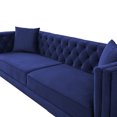 Blue Velvet 3Seater Sofa MidCentury Modern Design with High Density