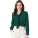 thumbnail image 1 of INSPIRE CHIC Blusa Elegante De Oficina De Trabajo Para Mujer, Camisa Plisada Con Cuello De Lazo Y Manga Larga Verde oscuro L, 1 of 6