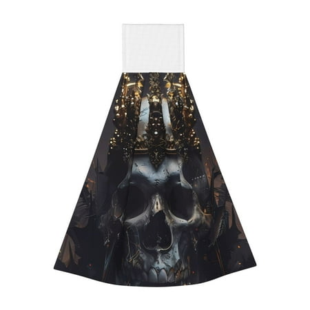

Yiaed Royal Skull With Golden Crown Print Coral Velvet Wipes Absorbent Wipes Cleaning Cloths Household Table and Dish Wiping Cloths