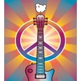 thumbnail image 3 of Retro Duvet Cover Set, Colorful Guitar and Peace and Dove Dedicated to the Woodstock Tribute, Decorative 3 Piece Bedding Set with 2 Pillow Shams, Queen Size, Multicolor, by Ambesonne, 3 of 3