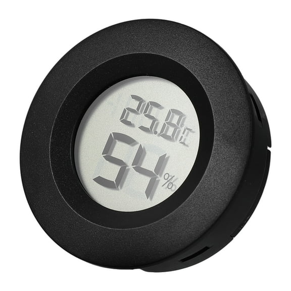 Zehuanyu LCD Round Shape Mini Humidity Temperature Meter Hygrometer Room Indoor Thermometer(Black)