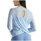 thumbnail image 3 of Blusas para mujer,Blusa deportiva para mujer, poliéster, cuello redondo, manga larga, fina, sin espalda, para yoga y uso en casa, sopatenor, 3 of 9