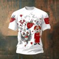 thumbnail image 2 of German Carnival Striped Print T-Shirt, Comfortable Casual Short Sleeve Tee for Daily Wear, 2 of 4