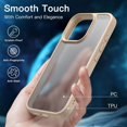 thumbnail image 4 of 5 in 1 Matte Case for iPhone 16 Pro Max 6.9-Inch with 2-Pack Each Tempered Glass Screen Protector and Camera Lens Protector, Translucent Back Shockproof Phone Cover (Black), 4 of 5