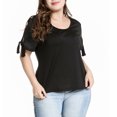 thumbnail image 2 of Camiseta Holgada de Verano Sunnimix talla grande para Mujer XL 2XL 3XL 4XL 5XL Negro 4XL, 2 of 8