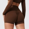 thumbnail image 2 of Hifoo Women Yoga Workout Shorts Solid Color Lifting Gym Seamless Booty Shorts Running Wear, 2 of 3