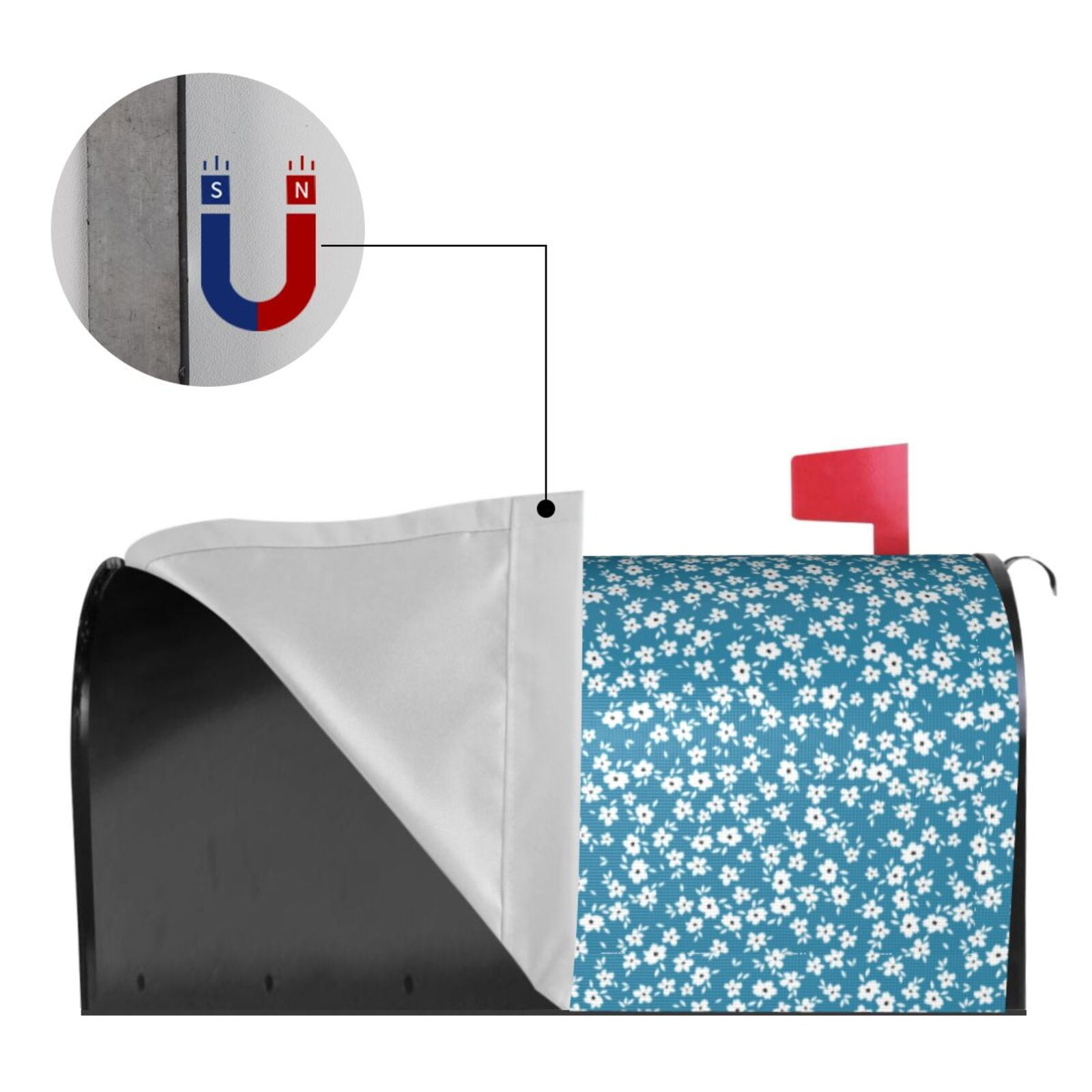 Xecao Beautiful Floral for Mailbox Cover with Magnetic Strips, Waterproof and Sunscreen, Adds a Decorative Touch to Your Garden Yard.