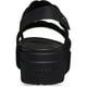 thumbnail image 2 of Sandalias de cuña Crocs Brooklyn tejidas de cuña baja negras para mujer, 2 of 7
