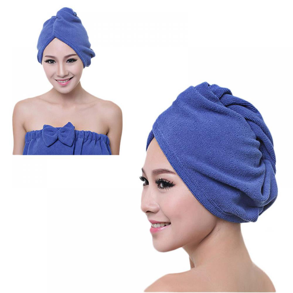 Hair Towel Wrap White Cotton Twist Super Absorbent With Non Slip Loop 