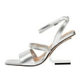 thumbnail image 2 of Ninety Union Priva Open Square Toe Snake Sandal, Silver, 12, 2 of 5