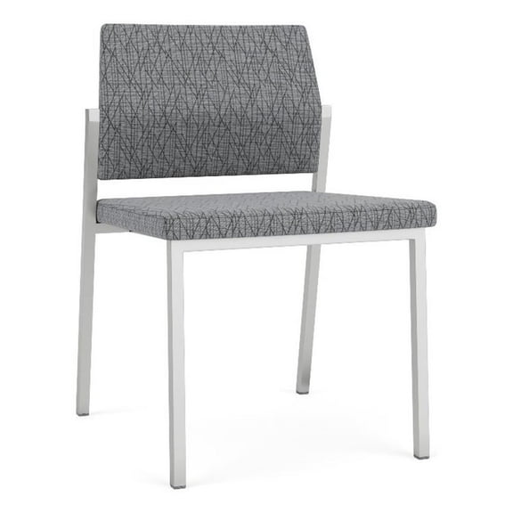 Avon Reception Waiting Armless Chair UPH Seat Back / Silver Steel / Gray