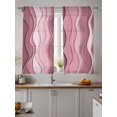 thumbnail image 4 of Sheer Curtains 63 Inch Length 2 Panels Set for Bedroom, Pink Ombre Semi Sheer Curtains for Windows, Abstract Art Moire Ocean Waves Voile Window Treatments Rod Pocket Curtain, 4 of 7