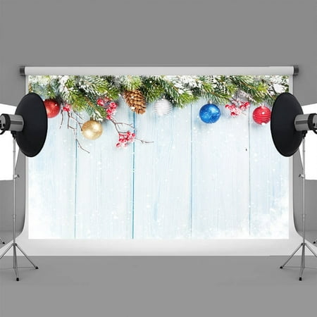 Image of MOHome 7x5ft Christmas backdrops White board background Christmas decorations of snow christmas tree decorations