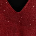 thumbnail image 2 of Oksale Sparkly Sequin Blouses for Women Trendy V Neck Tee Shirts Cozy Long Sleeve Party Shirts for Holiday Red M, 2 of 10