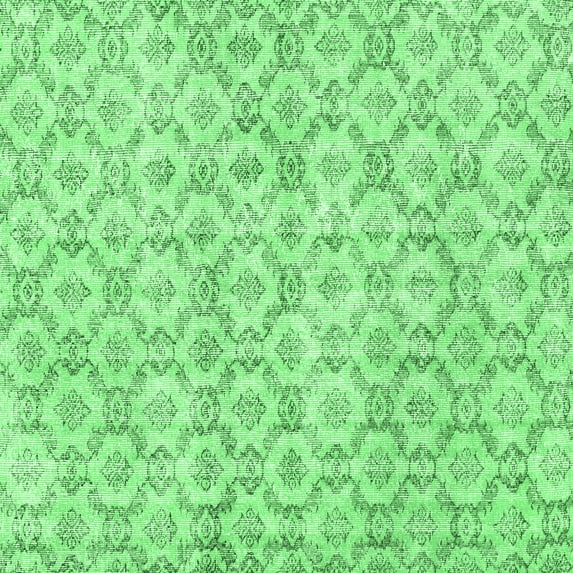 Ahgly Company Indoor Square Persian Emerald Green Traditional Area Rugs, 6' Square