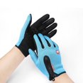 thumbnail image 1 of Guantes de pantalla táctil para mujer, para exteriores, invierno, cálidos, forro polar, esquí, PU, cremallera, impermeables, para hombre, guantes deportivos para montar en motocicleta, 1 of 5