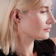 thumbnail image 2 of Humble Chic Geometric Chevron Threader Hoop Earrings - 18K Gold Plated - 2 inch, 2 of 10