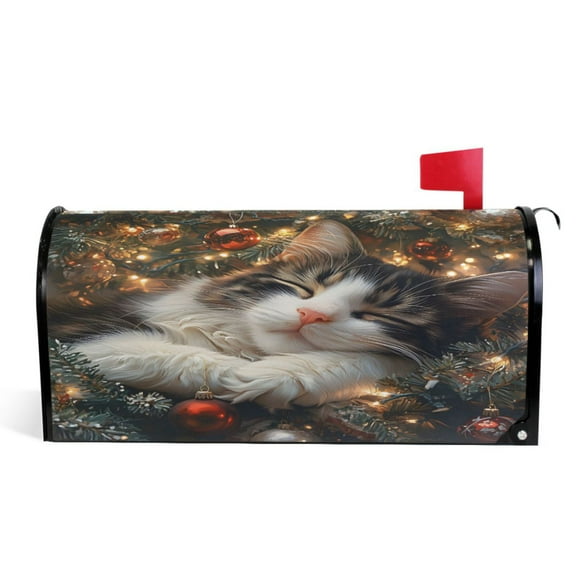 Ryvnso Mailbox Cover Dream Cat Christmas Magnetic Mailbox Wrap Standard Size 21x18 Inch
