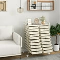 thumbnail image 2 of Gymax 20 Drawers Rolling Storage Cart Art Craft Organizer on Wheels Multipurpose White, 2 of 10