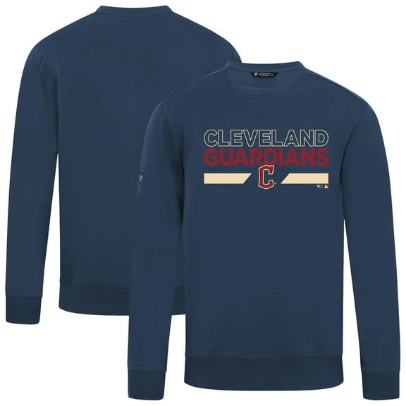 Men's Levelwear Navy Cleveland Guardians City Connect Zane No Hitter Pullover Sweatshirt
