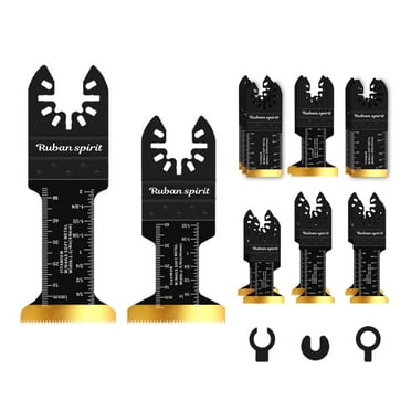 50PCS Titanium Oscillating Tool Blades, Curved Edge Oscillating Saw Blades for Metal, Wood, Plastic, Quick Release Multi Tool Blades Compatible with Dewalt Milwaukee Ryobi Rockwell Fein