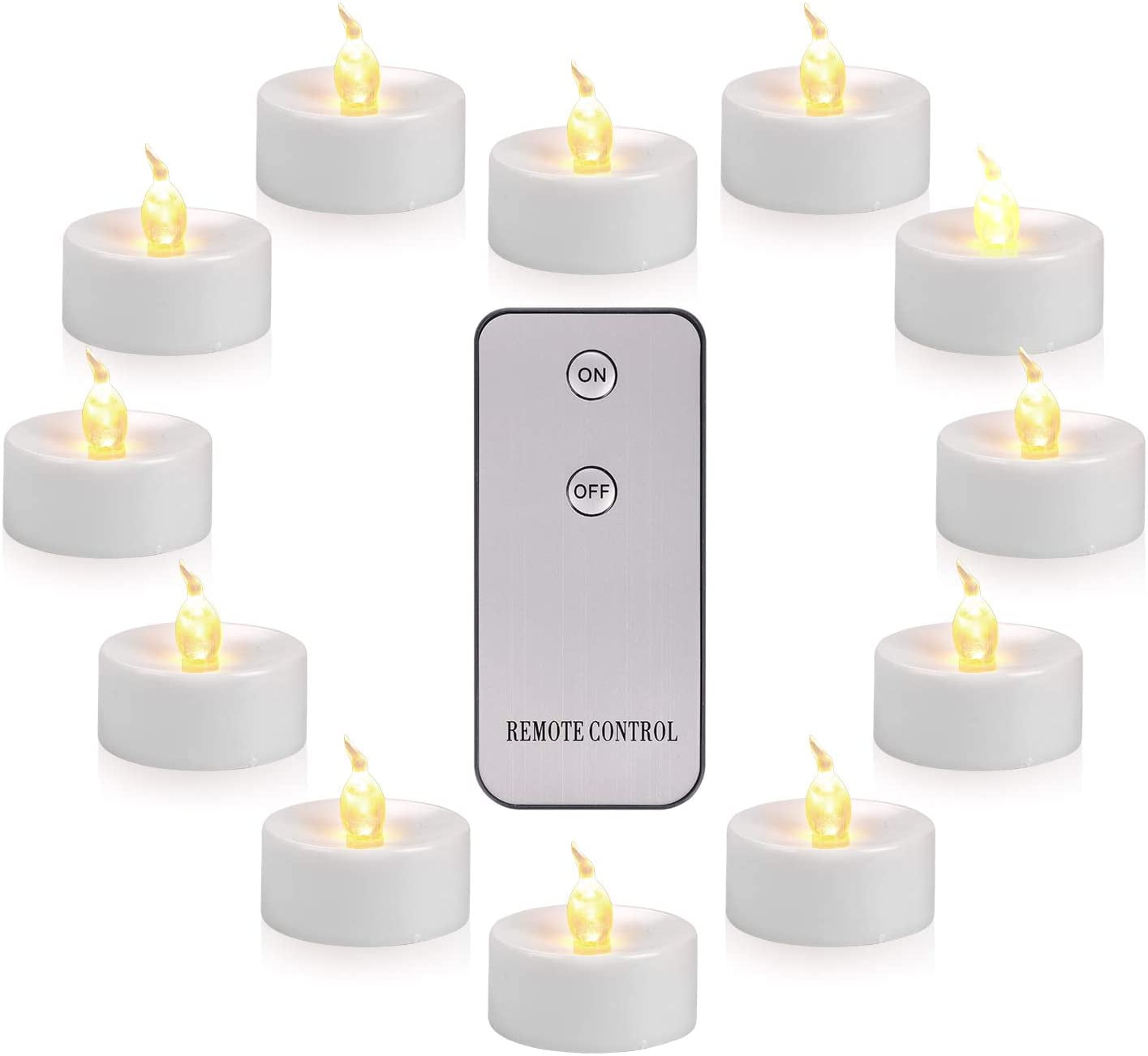 12pcs LED Tea Light Flameless Flickering Tealight with Remote Control