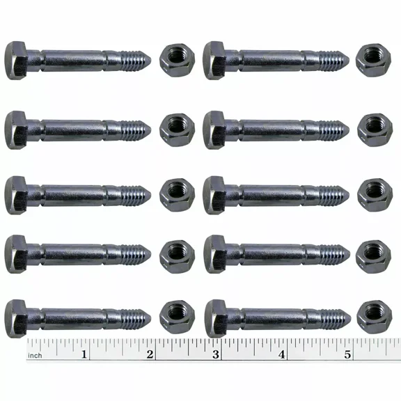 10 PACK SHEAR PINS & NUTS FOR ARIENS 510015, 51001500