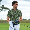 thumbnail image 6 of Balery Tropical Palm Leaves1 Printed Men’s Short Sleeve Polo Shirt, Midweight Men's Shirt,Golf Polo shirts -4X-Large, 6 of 9