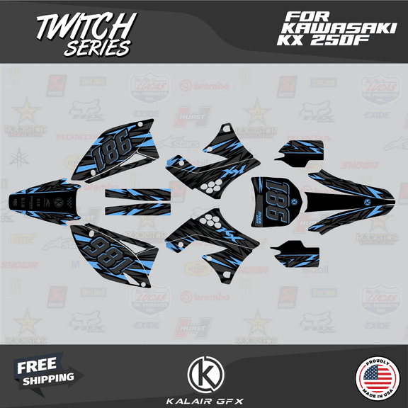 Kalair GFX Graphics Kit for Kawasaki KX250F (2009-2012) Twitch Series