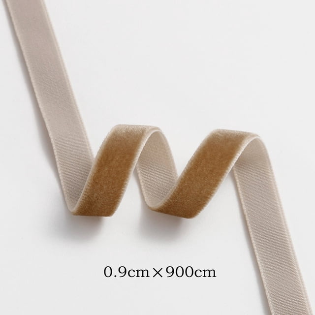 BUYISI High Quality Velvet Ribbon 10 Yards Versatile For Wedding And Party Decorations Khaki -0.9