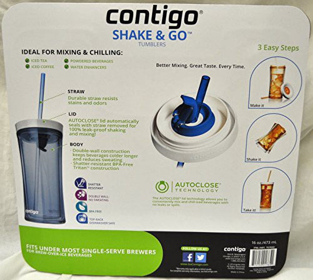 Contigo Shake & Go Plastic Tumblers - Set of 3 (Lavender Orange