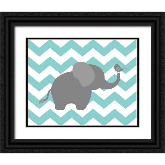 Robinson, Tamara 18x15 Black Ornate Wood Framed with Double Matting Museum Art Print Titled - Elephant Chevron
