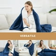 thumbnail image 5 of WISHEAD Electric Heated Blanket Queen Soft Flannel & Sherpa, 5 Heat Levels, 10 Hours Auto-Off Over-Heat Protection ETL Certification (84"x90", Navy), 5 of 9