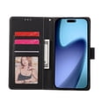 thumbnail image 5 of Compatible with iPhone Air Wallet Case, Marble Pattern PU Leather Flip Cover with Card Holder Kickstand, Shockproof Protective Phone Case for iPhone Air, Black, 5 of 6