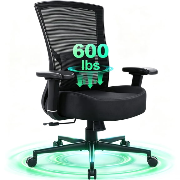 Centilab 600lbs Big and Tall Office Chair, Ergonomic Duty Mesh Desk Chair with Adjustable Lumbar Support, Wide Seat Executive Chair for Home Office
