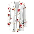 thumbnail image 5 of Meichang Womens Cardigan Sweaters Open Front Cardigan Floral Print Long Sleeve Kimono Cardigans Casual Loose Fit Fall Cover Ups with Pockets, 5 of 5