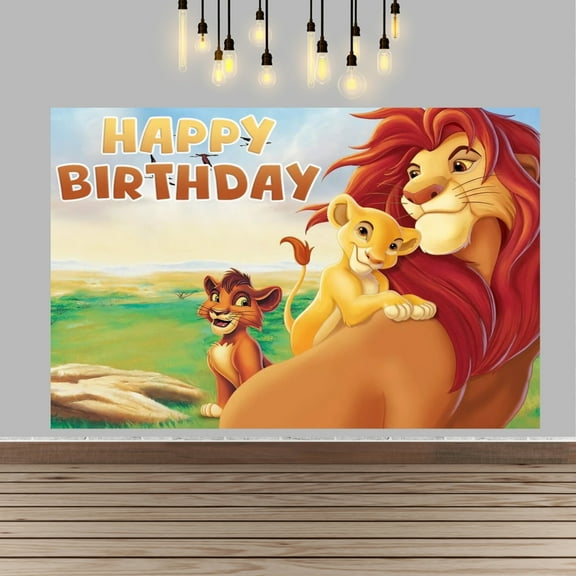 The Lion King Theme Birthday Flag Background Banner Children's Party Decoration supplies Photography Photo Prop ,70.8x43.3inch.