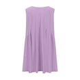 thumbnail image 5 of Fartey Mini Dresses for Women Cute Babydoll Dress Summer Sleeveless V Neck Sundress Fashion Solid Color Beach Dress Loose Flowy Pleated Dresses 2025 Purple L, 5 of 8