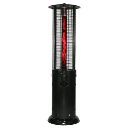 80  Ellipse Flame Patio Heater - Black with Ruby Glass