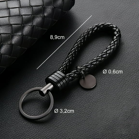 DESIGNICE Key Chains Handwoven Leather Keychain Simple Car Key Chain Accessories Keychain Gift for Men and Women Father's Day