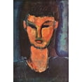 thumbnail image 2 of Modigliani, Amedeo 11x14 Black Ornate Wood Framed with Double Matting Museum Art Print Titled - Head Of Young Woman 2, 2 of 4