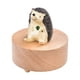 thumbnail image 1 of Caja de música de madera con formas de animales giratoria, adorno artesanal creativo básico. Erizo, 1 of 8