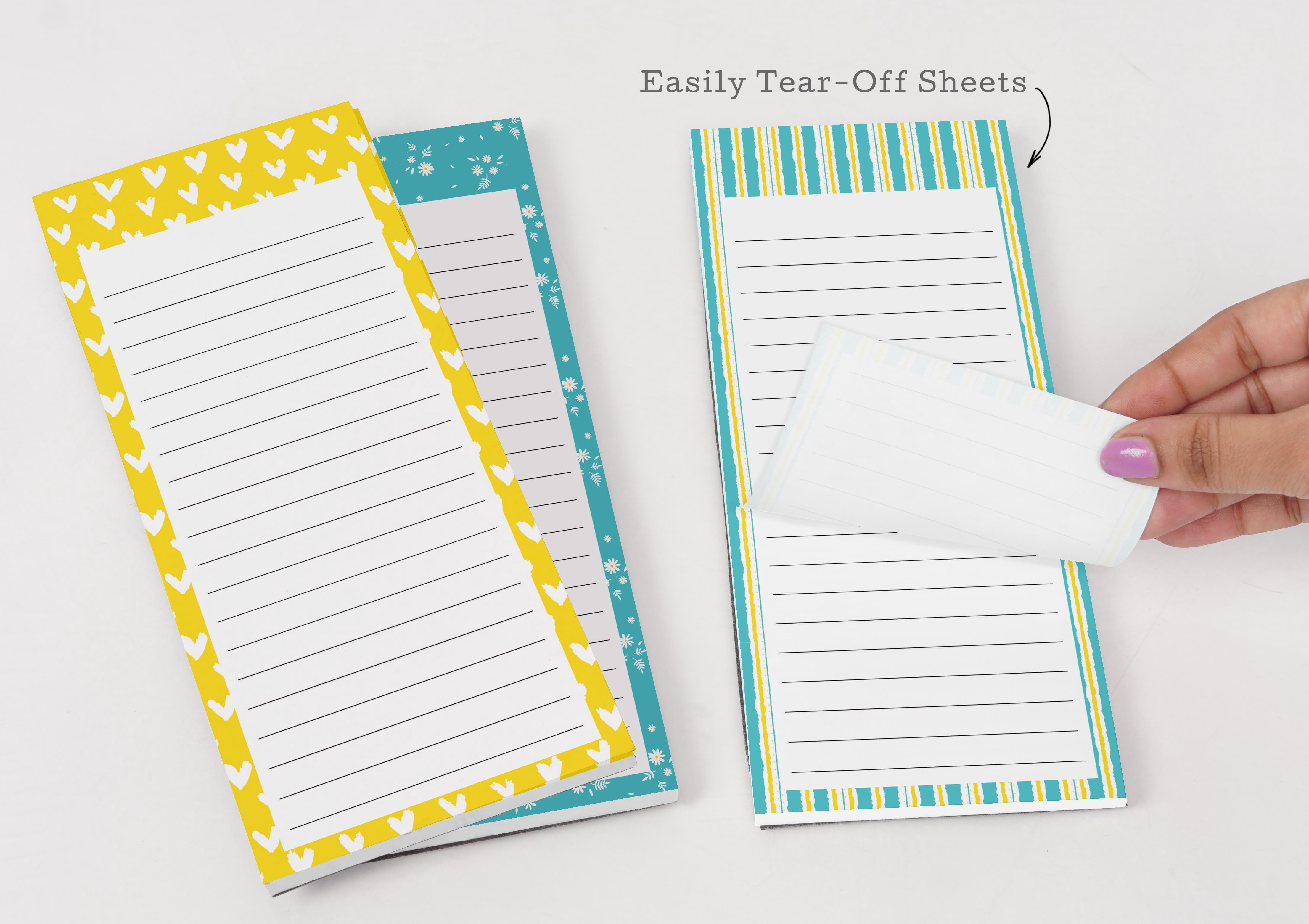 Inkdotpot Pack of 3 Magnetic Fridge To-Do List Notepads- Magnetic Memo Pads For Refrigerator-(50 Sheets Each)-JQ