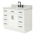 thumbnail image 5 of Ariel Hepburn 43 In. Rectangle Sink Vanity With 1.5 In. Carrara White Countertop In White, 5 of 9