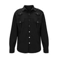 thumbnail image 4 of pstuiky Camisas de manga larga de invierno para hombre, Chaqueta tipo cárdigan de manga larga con solapa y botones, color liso, para hombre, con múltiples bolsillos camisetas de hombre xxxl, 4 of 6