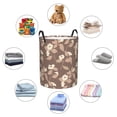 thumbnail image 6 of ZNDUO Round Laundry Basket, Waterproof Collapsible Laundry Baskets with Handles, Medium Size - Abstract Brown Flowers Pattern, 6 of 8